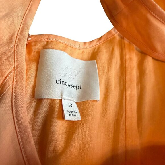Cinq a Sept Kilah Orange A-Line Dress Sleeveless Defined Waist Size 10 Women's - Picture 7 of 14